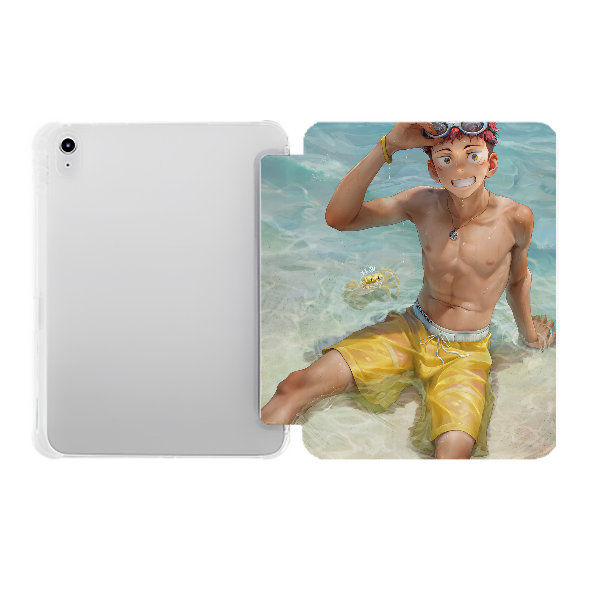 （画像用） 呪術廻戦 Jujutsu Kaisen IPad ケース ペン収納付き 三つ折りスタンド PUレザー×シリコン 対応機種9.5/10.5/10.9インチ